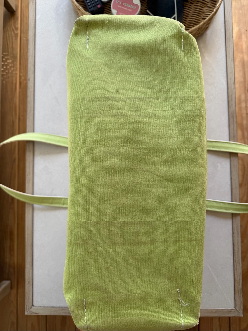 Vintage L.L.Bean Boat & Tote Avocado Green Long Handle - Picture 3 of 4